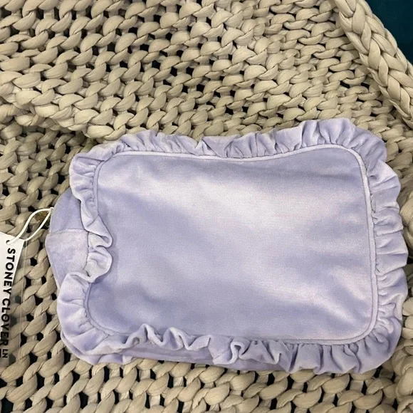 Stoney Clover Lane 🆕 Velvet Ruffle Large Pouch